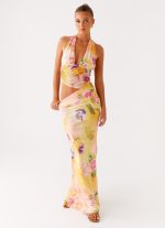 Main Act Halter Maxi Dress - Sunburst Floral - 图片 5