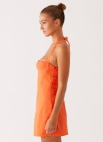 Contessa Halter Mini Dress - Orange - 图片 3