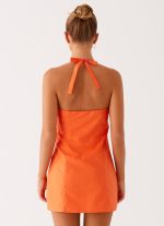 Contessa Halter Mini Dress - Orange - 图片 4