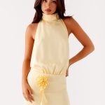Birdie Halterneck Mini Dress - Yellow