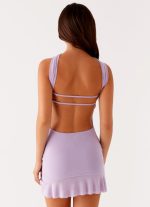 Pari Open Back Mini Dress - Lilac - 图片 4