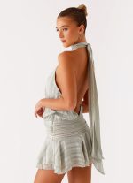 Willow Chiffon Mini Dress - Green - 图片 6