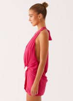 Eleanora Plunge Mini Dress - Pink - 图片 3