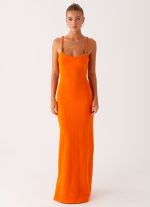 Elaina Knit Maxi Dress - Orange - 图片 2