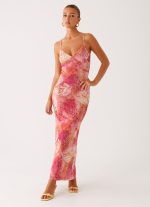 Kasey Midi Dress - Flamingo Fling
