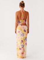 Main Act Halter Maxi Dress - Sunburst Floral - 图片 4