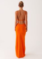 Elaina Knit Maxi Dress - Orange - 图片 4