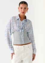 Accelerate Waistband Shirt - Blue Check