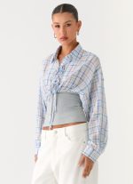 Accelerate Waistband Shirt - Blue Check - 图片 5