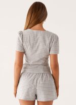 Adalina Shorts - Grey Check - 图片 4