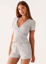 Adalina Shorts - Grey Check - 图片 6