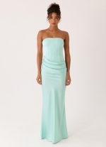 Adara Corset Maxi Dress - Aqua - 图片 5