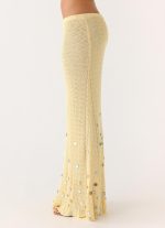 Adelaida Beaded Crochet Maxi Skirt - Yellow - 图片 4