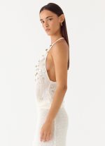 Adelaida Beaded Crochet Top - Ivory - 图片 2