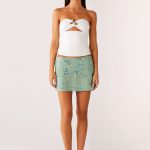 Adored By You Mini Skirt - Mint