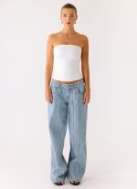 Adrienna Strapless Top - White - 图片 2