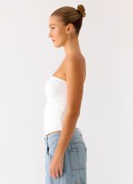 Adrienna Strapless Top - White - 图片 3