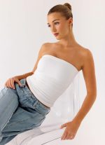 Adrienna Strapless Top - White - 图片 5