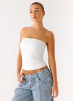 Adrienna Strapless Top - White - 图片 6