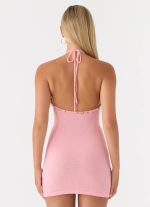Aeline Knit Halter Mini Dress - Pink - 图片 2