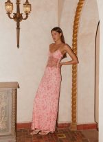 Akira Beaded Maxi Dress - Pink Orange - 图片 2