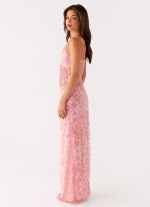 Akira Beaded Maxi Dress - Pink Orange - 图片 5
