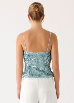 Alayna Sequin Top - Aqua - 图片 3