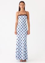 Alessandro Halter Maxi Dress - Blue Mocha Dot - 图片 2