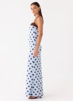 Alessandro Halter Maxi Dress - Blue Mocha Dot - 图片 3