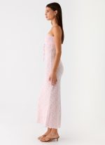 Alida Strapless Jacquard Midi Dress - Pink - 图片 3