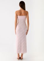 Alida Strapless Jacquard Midi Dress - Pink - 图片 4