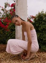 Alida Strapless Jacquard Midi Dress - Pink - 图片 8