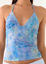 All At Once Halter Top - Aqua Paisley - 图片 6