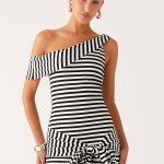 All Day Mini Dress - Black White Stripe