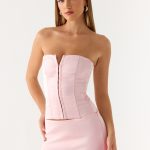 All My Ladies Strapless Corset Top - Petal Pink