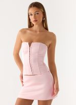 All My Ladies Strapless Corset Top - Petal Pink