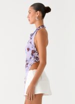 Altego Layered Backless Top - Antique Lilac Floral - 图片 3