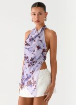 Altego Layered Backless Top - Antique Lilac Floral - 图片 5