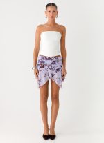 Altego Low Rise Hanky Mini Skirt - Antique Lilac Floral - 图片 2