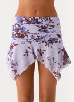 Altego Low Rise Hanky Mini Skirt - Antique Lilac Floral - 图片 5