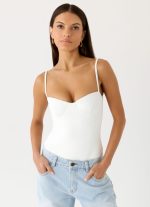 Ame Underwire Bodysuit - White - 图片 4