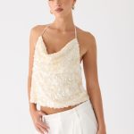 Amelita Sequin Top - Ivory