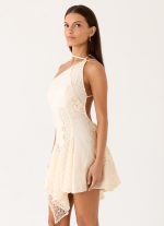Amirose Spliced Cotton Mini Dress - Ivory - 图片 9