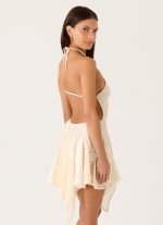 Amirose Spliced Cotton Mini Dress - Ivory - 图片 6