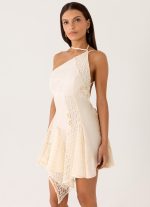Amirose Spliced Cotton Mini Dress - Ivory - 图片 10