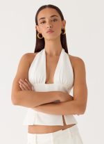 Amrita Halter Top - White - 图片 4