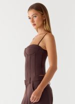 Ania Corset Top - Chocolate - 图片 2