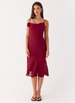 Anne Midi Dress - Deep Red - 图片 4