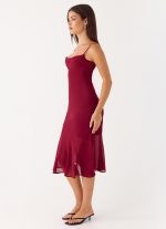 Anne Midi Dress - Deep Red - 图片 2