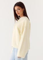 Annie One Button Cardigan - Ivory Cream - 图片 2